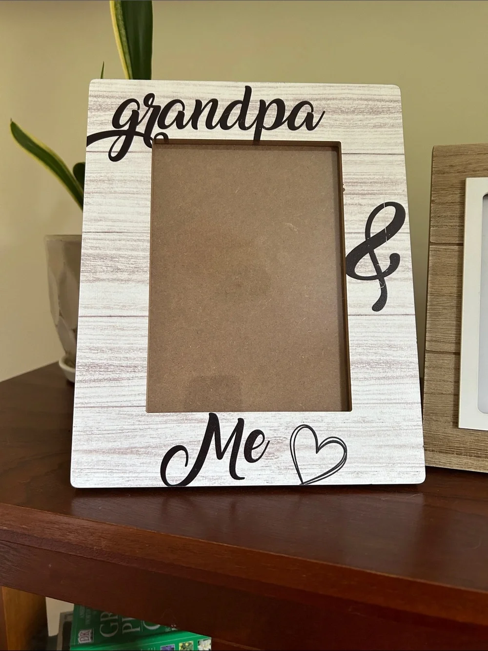 Grandparent Picture Frame Set - White and Brown Wood Finish